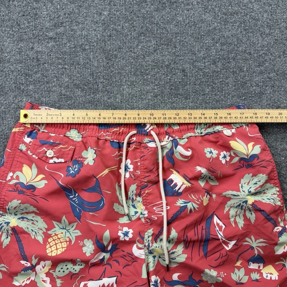 Polo‎ Ralph Lauren Swim Trunks Tropical Print Red XL